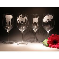 African Wildlife Crystal Wine Glasses 1